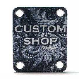 Custom Shop Guitar Neck plate Custom Shop Paisley -Fits Strat /Tele / Bass