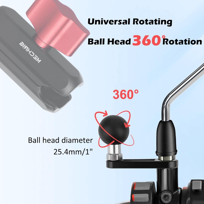Mechrig 2 Pack Bolt Head Adapter Ball Base-Aluminum Alloy,1inch Ball