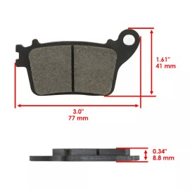 Caltric Front and Rear Brake Pads for Suzuki GSX-R750 GSXR750 GSX R750 2011-2024