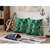 Doobicy 18X18 Inch Peacock Feather Throw Pillow Covers Set of