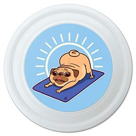 GRAPHICS & MORE Downward Facing Dog Pug Doing Yoga Novelty 9" Flying Disc