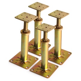 4 Pcs Floor Jack Posts, 13" - 16" Height Adjust Screw Jacks, House Level Supports, DIY Foundation Leveling Jacks Ideal for Stairs and Basement Floor Joist Support Jacks, Gold