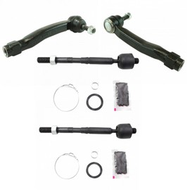 TRQ Front Inner and Outer Tie Rod Set Compatible with 2010-2015 Lexus RX350 RX450h 2008-2019 Toyota Highlander 2009-2015 Venza