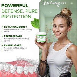 Ayurvedic Remineralizing Toothpowder for Sensitive Teeth | Refreshing Cool Mint Flavor for Teeth Whitening & Fresh Breath | Organic Cavity Reversal | Natural Tooth Powder for Gums & Bad Breath-1.3 Oz