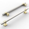 Amerdeco 10 Pack Brushed Satin Nickel and Gold Cabinet Pulls