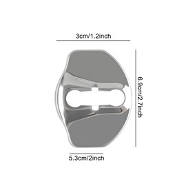 MiOYOOW 4PCS Universal Fit Stainless Steel Car Door Lock Covers, Silver, Black, Blue, Red, Carbon Fiber, Mirror Design, Adhesive Installation