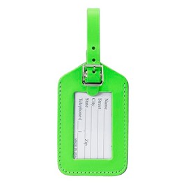 Lewis N Clark ID20GRNHT Rectangular Neon Luggage Tag - Green