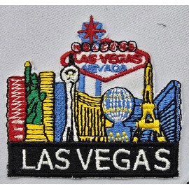 3 Pcs Las Vegas Shirt Jean Pent 6cm Iron on sew on Embroidered Patches Set