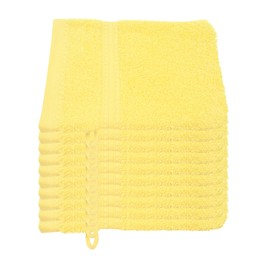 Julie Julsen Organic Wash Mitts Set of 10 15 x 21 cm Yellow 100% Cotton Terry Cloth 550 g/m²