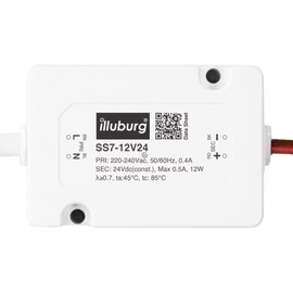 illuburg LED Driver 24V 12W Waterproof IP67 Flickerfree for LED Strip Light LED Power Supply Transformer