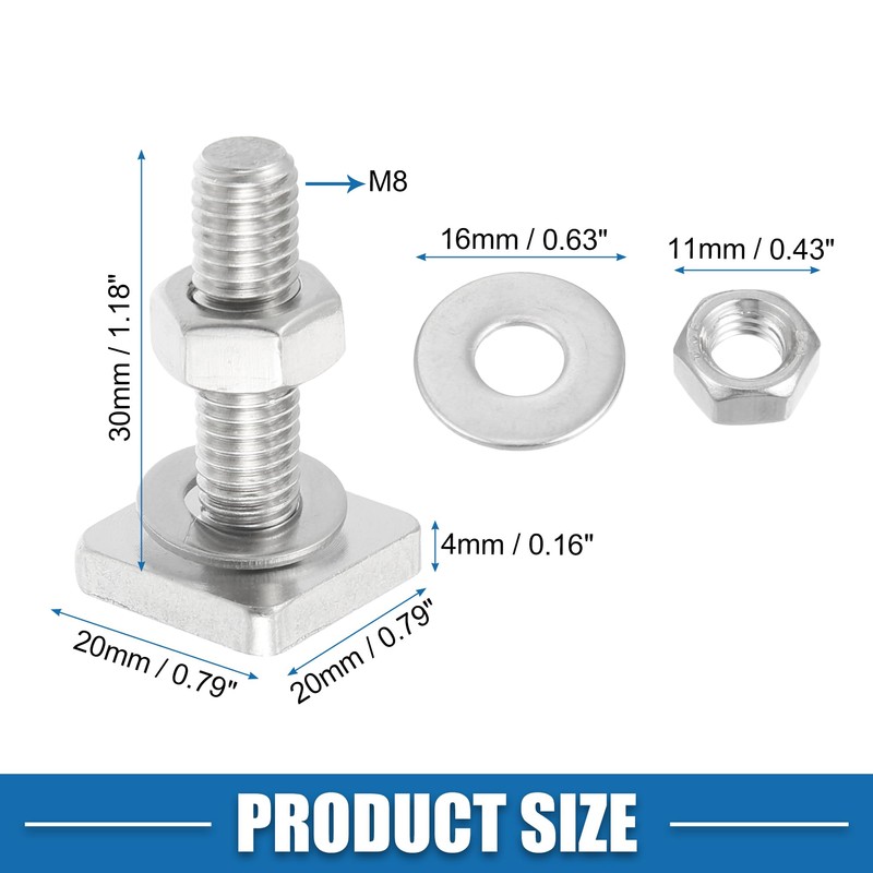 X AUTOHAUX Car Roof Rack T Shaped Slot Bolt M8