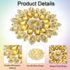 PATIKIL 4.3 Inch Rhinestone Patches, Flower Shape Applique Patches Rhinestone