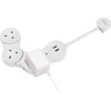 Quirky Pivot Power Desktop Bendable 3 Socket 2 USB White