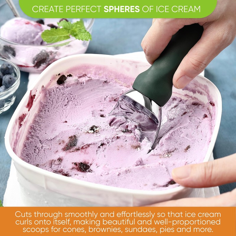 Spring Chef Ice Cream Scoop with Comfortable Handle, Professional Heavy