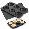 Xosjska 6 Cup Straight Side Jumbo English Muffin Cupcake Pan
