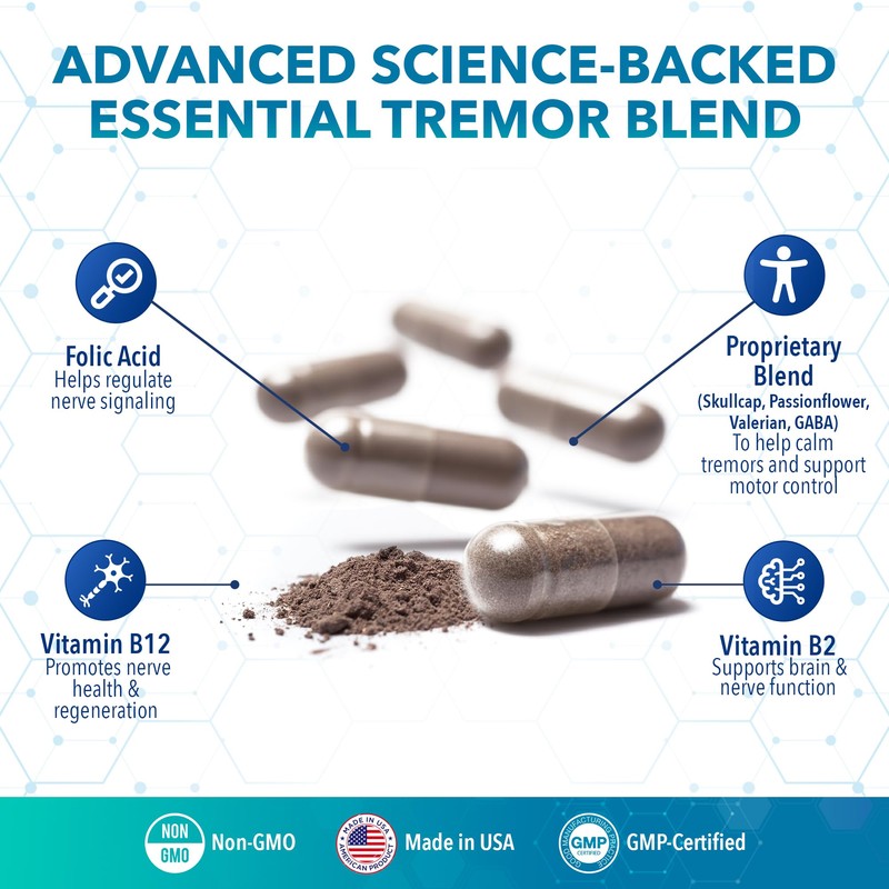 Tremanol Natural Aid Essential Tremor Relief Herbal Supplement for Neurological