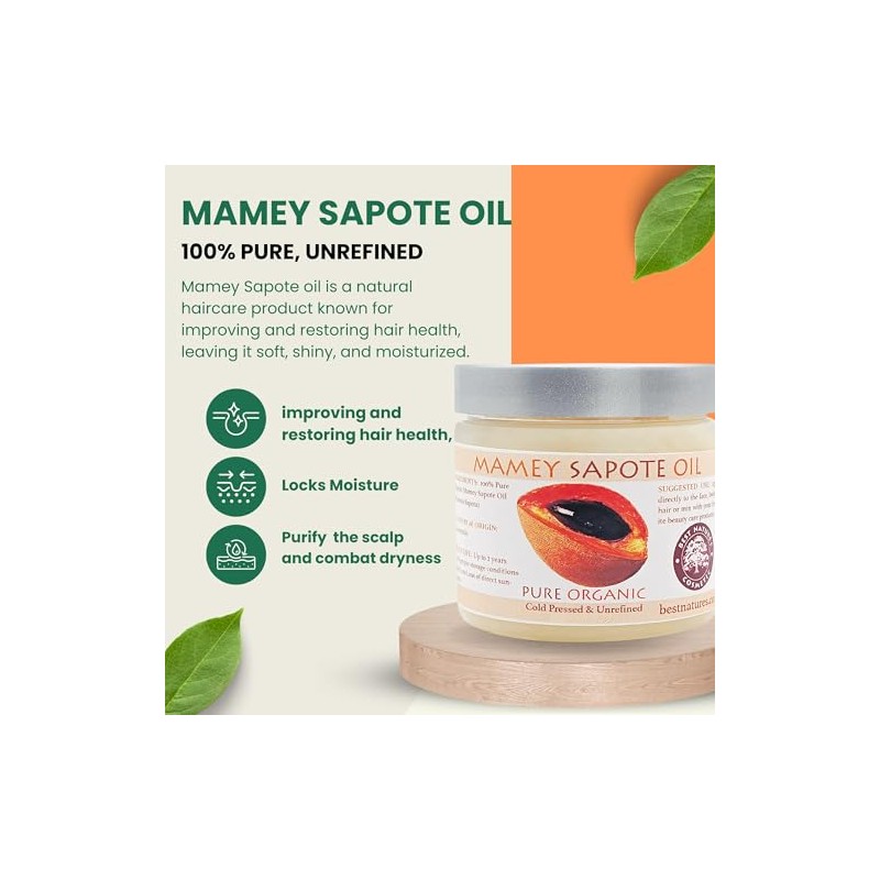Mamey Sapote Oil Pure Organic Cold Pressed Unrefined 4 fl