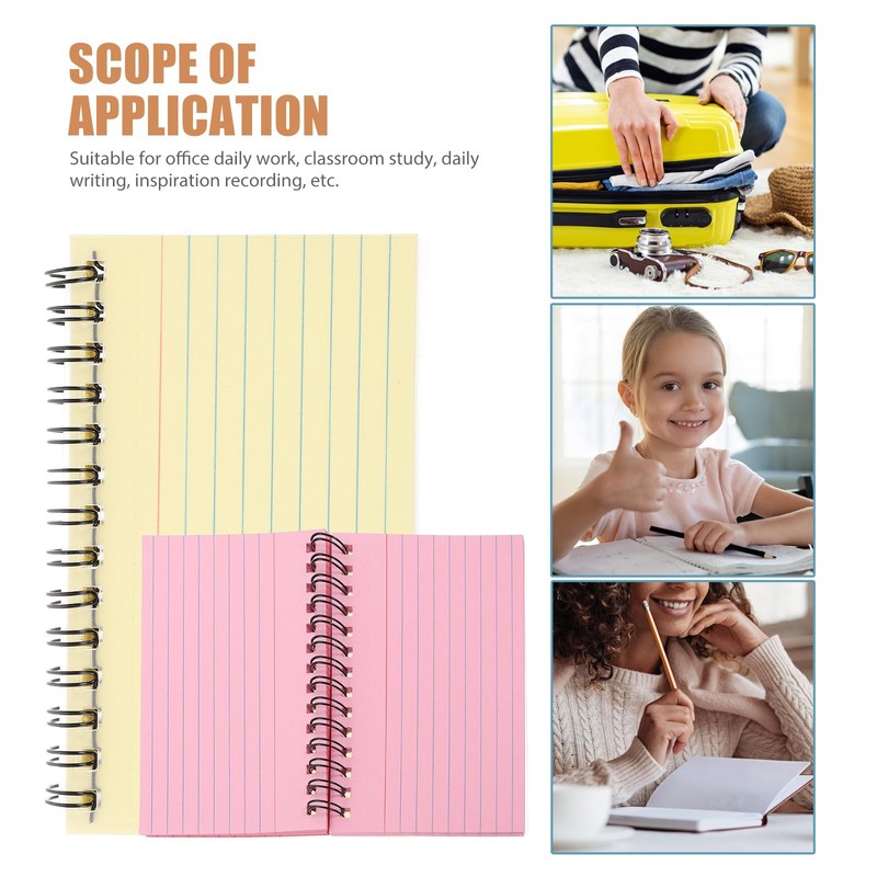 Lurrose 3Pcs Colorful Index Cards Notebooks 4.9X3 Inch Small Spiral