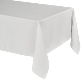 Elegant Tablecloth with Natural Linen Look, Lina Tablecloth and Table Runner, Choice of Size and Colour (Square 110 x 110 cm, White)