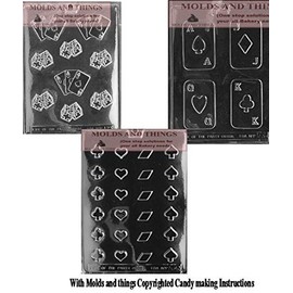 Cards Chocolate Candy Mold & Gambling Dice with Aces Cards Chocolate Candy Mold Spades, Clubs, Diamonds, and Hearts Chocolate Mold+Copywrited molding Instruction