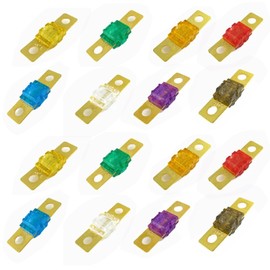 Katyjun 16 Piece Midi Fuse, Car Fuse Set, Mixed, Car Fuses Screw Fuse 32 V 20/30/40/50/60//80/100/120 Amp Fuses Car High Current Fuses for Car Truck Construction Vehicle