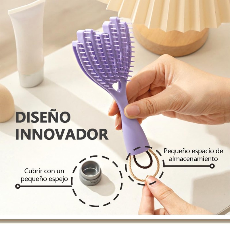 Cepillo Desenredante para Cabello, Cepillo para Rizos Rizado Húmedo y