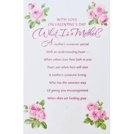 Happy Valentine's Day Mother Greeting Card - Pink Floral Love Theme - Some special, understanding Heart, Faith and encouragement