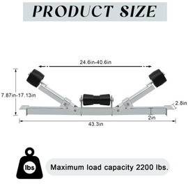 Datanly 2204 lbs Boat Trailer Rollers Large Load Capacity Boat Trailer Parts Bottom Support Bracket Accessories Steel Adjustable Support Bracket for Small Motors Sailing