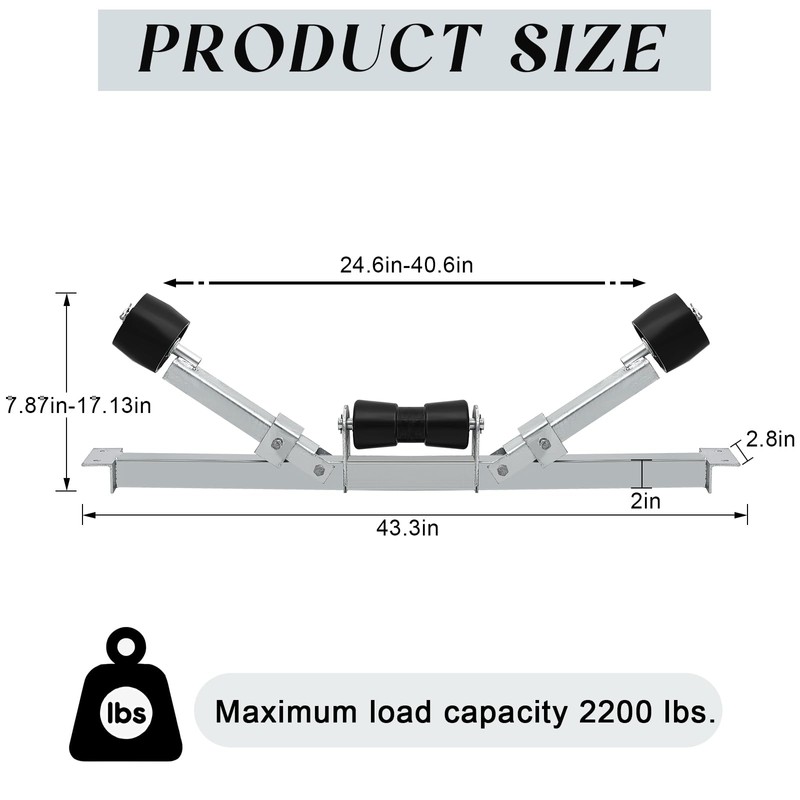 Datanly 2204 lbs Boat Trailer Rollers Large Load Capacity Boat