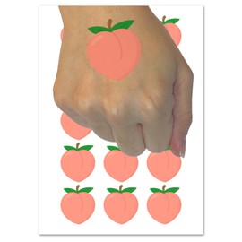 Plump Peach Solid Temporary Tattoo Water Resistant Fake Body Art Set Collection - 15 2" Tattoos (1 Sheet)