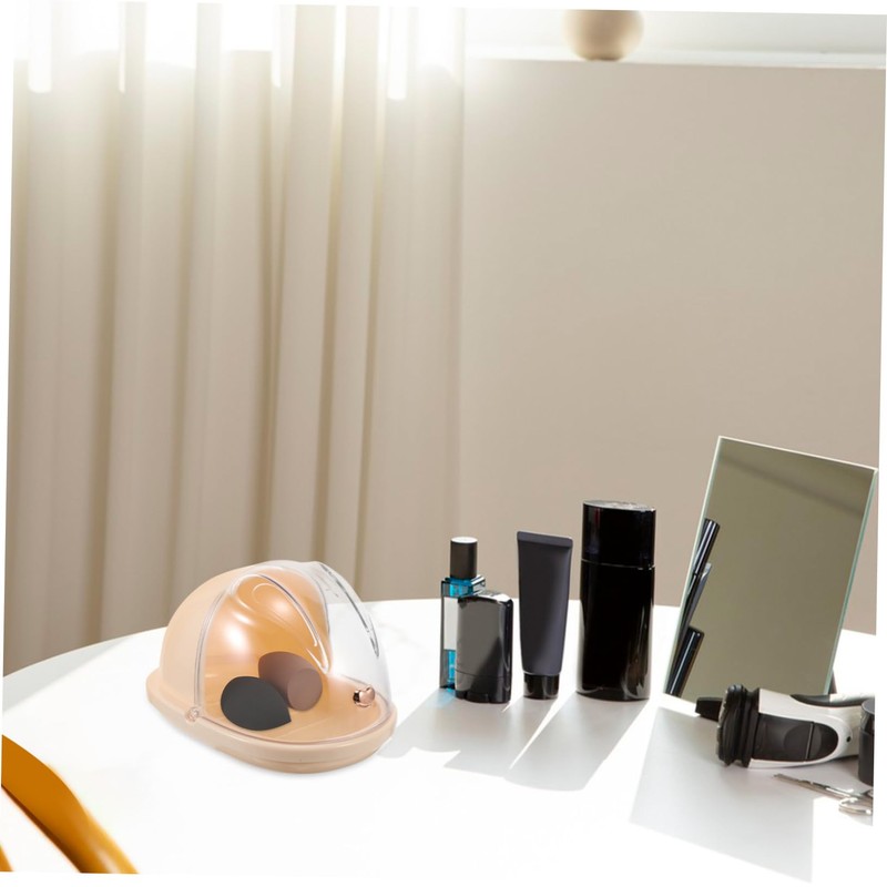 Gatuida Countertop Makeup Sponge Holder Portable Organizer with Lid for