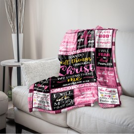 ZCFWQEX Christian Gifts for Women Blanket 50"x60" Inspirational Religious Birthday Gifts Baptism Gifts for Girls Confirmation Gifts Catholic Spiritual Gifts for Women Christian Gifts for Women