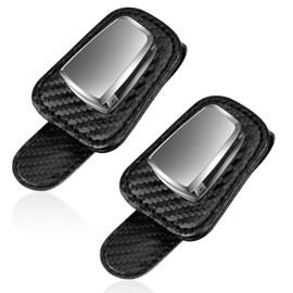 2 paquetes de soporte universal para anteojos de coche para visera de coche, clip de piel para anteojos y clip para tarjetas de boletos para coche, Negro claro, 4 x 1 x 1.77 inches