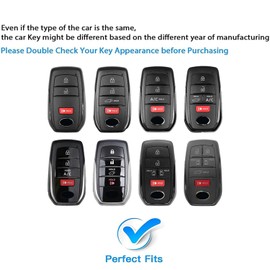 RAHALOY Keychain Fob Cover for Toyota - Zinc Alloy, Anti-Drop | Stylish Design | Compatible for Toyota Corolla, Tacoma, Highlander & Sienna 3/4/5 Buttons Smart Remote Keys Cover (Black-for Toyota A)