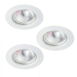 LITECRAFT Recessed Downlights GU5.3 Fixed Spotlight in White - 3 Pack Clearance
