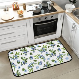 QsirBC Blueberry Painting Absorbent Microfiber Kitchen Rugs Non Slip Floor Mat Cushioned 39"x20" Anti-Fatigue Kitchen Rug Standing Mat Doormat for Bathroom Bedroom Laundry Office Home Decor