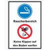 HB-Druck Sign "Raucherbereich Boden verboten" Portrait A4 (210 x 297