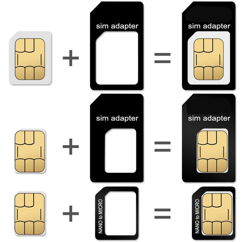 Nano Micro SIM Card Adapter - Standard 4 in 1