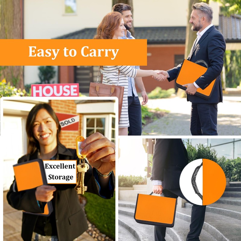 Portable Key Case with Zipper, Portable Key Organizer with Handle,