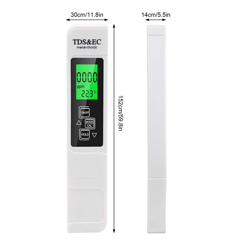 3 in 1 Meter Water Quality Tester, Portable Digital TDS/EC