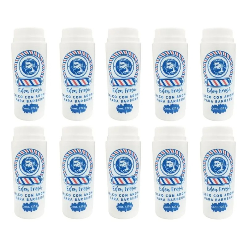 Talco Fino Con Aroma Fresco Para Barbero (10 Unidades 120g)