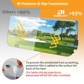 RIZINKART Golf Cart Windshield for Yamaha G22,Customize 5MM Thicken Windshield Replacement Fits 2003-2006 Yamaha G22 Gas and Electric Models - Impact Resistant | UV-Protect Foldable Windshield