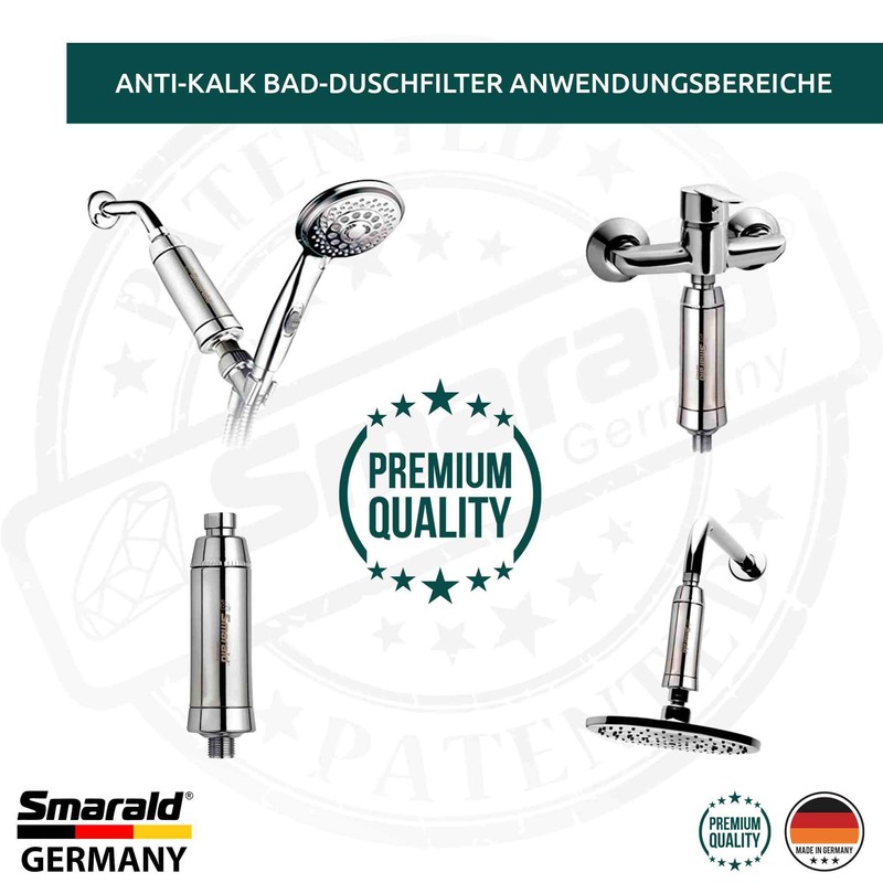 Anti-Kalk Duschfilter von Smarald® für Dusche und Bad