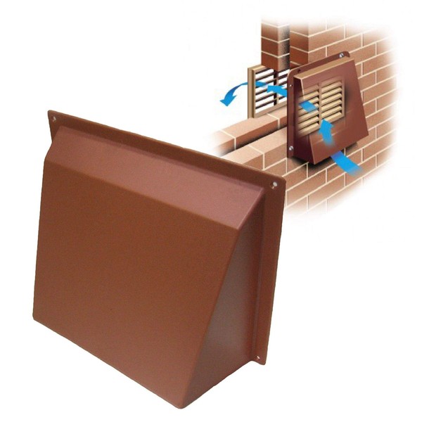 Terracotta Hooded Cowl 9" x 9" Vent Cover for Air Bricks Grilles Extractors