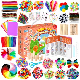 Zefy 3800+ Pcs Arts and Crafts Kit Supplies for Kids, All in One Art Supplies with 20 Crafts Design, DIY Craft Box Set School Supplies Gifts Toys for Girls Boys Ages 4-12