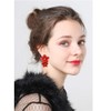 GPASTG Elegant Bohemian Large Metal Double Flower Matt Earring Chic