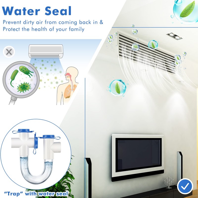 Gulfmew 3/4 Inch Standard Condensate Trap with Cleaning Brush, PVC