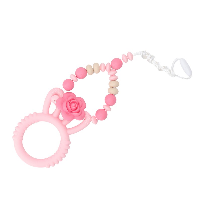 Teething Necklace Gum Massage Silicone Baby Teether Cute Bright Color