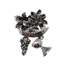 Wine Harvest Oktoberfest Hat Pins – Metal German Hat Pin with Edelweiss Design for Alpine Hats, German Costume & Oktoberfest Accessories By Oktoberfest Haus