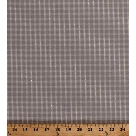Robert Kaufman Cotton Shimmer On Yarn Dyed Light Gray Gold Metallic Fabric by the Yard D157.38